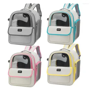 Mochila para transportar gatos, grande, transparente, para viagem, para animais de estimação, com espaço bolha, leve, para animais de estimação pequenos