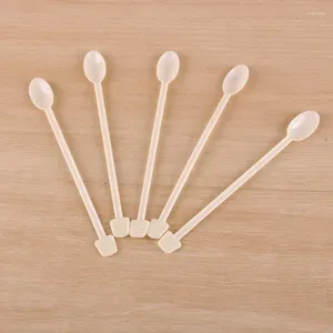 Disposable Flatware 2024 500 Pcs Coffee Dessert Cake Spoons Plastic Spoon Safe Tea Ice Cream Stick Stirring Bar