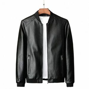 Sonbahar Kış Deri Ceket Ceket Erkekler için Bombacı Motosiklet PU Ceket Nedensel Vintage Siyah Biker Cep Zipper Ceketler 7xl 8xl L9KT#