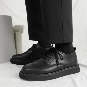 Sapatos casuais masculinos primavera outono botas de couro moda tornozelo homem de negócios rendas trabalho robusto tamanho grande 38-46