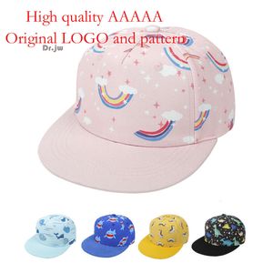 Czapka baseballowa dla dzieci, płaski brzegi, modny hap-hop chłopców, kreskówkowy kapelusz słoneczny z kreskówki dziewcząt