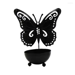 Candle Holders Decorative Stand Butterfly Bowl Tea Light Desktop Metal Dinner Supplies For Living Room Bedroom Dining