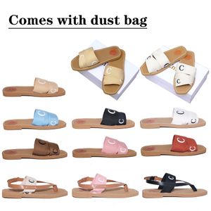 Designer Sandals Luxury Women's Woody Clogs Mule Flat Sandals Slide Letter loafers Slippers Women's Pink Slippers Summer Beach Platform Canvas Herringbone Shoes