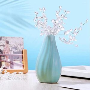 Flores decorativas branco emulação para casa gota de água acrílico diy buquê artificial cristal flor bud ramos artesanato decoração