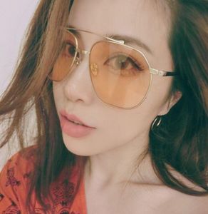 Sunglasses Super Star Fashion Women Metal Earring Men Vintage Blue Oversized Glasses Frame Lunette 1148RSunglasses7519387