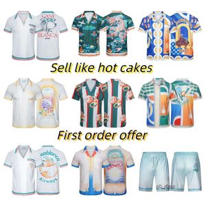 2024 Designer de roupas Mens Calças Casa Blanca Casablanc Camisa Camisetas Casablanca Camisetas Mens Camisa Mulheres Camiseta Designer Casablanc Manga Curta 6664 5611