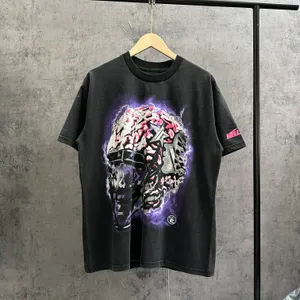 Dobra jakość Hellstar 2024SS Vintage T-shirt Men Hellstar Women Streetwear T Shirt Fashion Oversize Tee Mens Ubranie