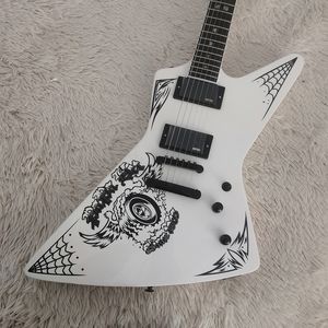 Guitarra elétrica em forma de E SP de alta qualidade, tipo de ganso, pintura atenciosa de piano, pintura, belo guitarra, em estoque, envio rápido