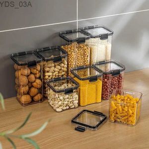 Storage Bottles Jars 1pc Clear Food Storage BoxFood Storage Container With Lid Plastic Kitchen And Pantry Organization Canisters 240327