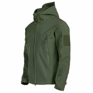 Militära utomhusjackor Män Shark Skin Soft Shell Tactical Waterproof Windbreaker Army Combat Jacket Mens Hooded Bomber Coats M8ie#