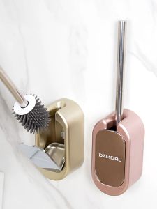 Brushes TPR Silicone Head Toilet Brush Nordic Style Creative Wallmounted Toilet brush Holder Bathroom Accessories