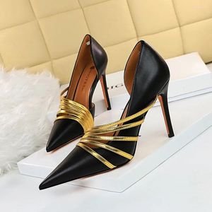 Sapatos de vestido Bigtree Color Block Straps Mulher Bombas 2024 Salto Alto Stiletto Lace Mulheres Sexy Party Feminino Salto