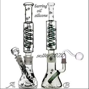 Cam Bongs Downstem PERC Hookahs Shisha Duman Boru Geri Dönüştür Petrol Teçhizatları Dab Water Bong Percolator 14mm Banger