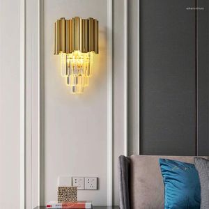 Wall Lamp Metal Luxury Lamps LED Gold Crystal Lights Bedroom Living Room AC 110V 220V Sconce Decoration Indoor Lighting Fixtures