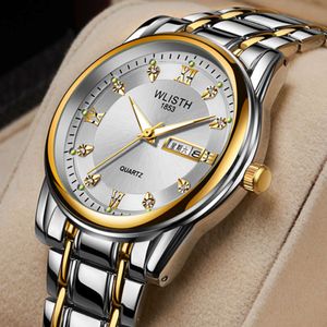 Vattentät herrar Steel Band Dual Calendar Quartz Fashion Watch