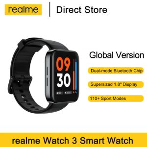 Watches Global Version Realme Watch 3 Smart Watch 1.8Inch Blood Oxygen Heart Rison Monitor 110 Sport Model 340mAh Battery Smart Watch