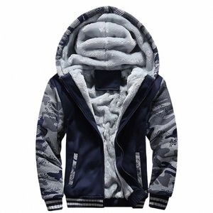 men's Jacket Camoue Thicken Winter Jackets for Men Fleece Lg Sleeve Coat Man Casual Hoodies Streetwear Men's Coats 91rh#