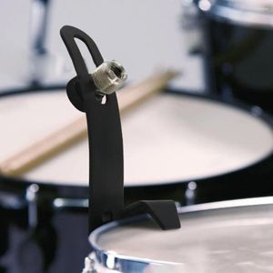 Mikrofoner gitarrmikrofonhållare 145g 16,5 2,45 4 cm Justerbart svart klipp på trumkanten