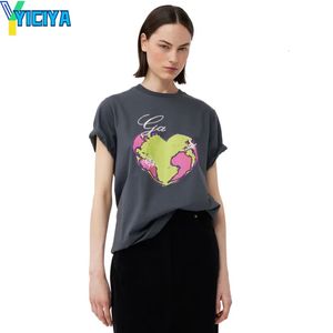 Yiciya tshirts märke y2k kläder skörd toppar mode kvinna streetwear sommar kort ärm topp kvinnor vintage överdimensionerad tshirt 240313