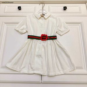 مصمم جديد للأطفال ملابس الفتيات الفتيات الفتيات مخططة حزام زخرفة الطفل تنورة الطفل حجم الفستان 100-160 سم فستان الأميرة 24Mar