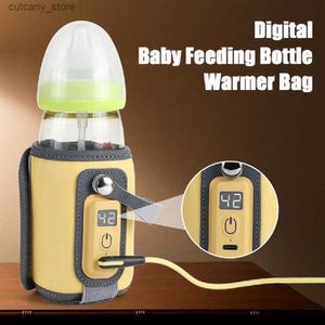 Baby Bottles# Digital baby feeding bottle heater bag insulated portable USB thermostat baby feeding bottle heater L240327