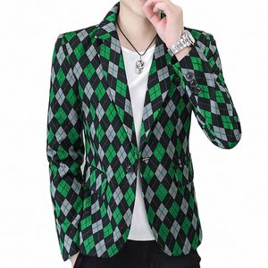 Hoo 2023 outono novo lg manga xadrez impresso blazer juventude bonito fi lazer blazer t4e2 #