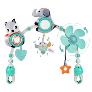 New Stroller Arch Toy Baby Crib Mobile Hanging Rattle Rotating Ball Teether Music Infant Activity Sensory Development Toys