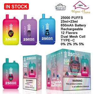 Neue Bang King 25000 25K Puffs Einweg-E-Zigaretten, Dual-Tank, 46 ml Mesh-Spule, 650 mAh wiederaufladbarer Akku, Big Vapor, 12 Geschmacksrichtungen, 0/2/3/5 % Euro, USA, keine Steuer