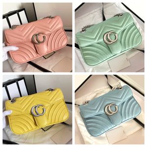 Top quality Designer chain Shoulder bags Macaron color Marmont shoulder bag wallet Classic luxury flap Chain crossbody bag Phone bag Pink designer bag messenger bag