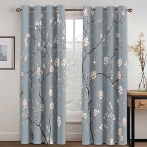 Tenda da doccia con stampa 3D Poliestere Tende oscuranti blu impermeabili Tende a fiori Decorazione della casa