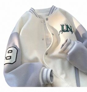 spring Baseball Uniform Jacket Men Ins Letter Embroidery Y2K Spring and Autumn Hg Kg Style Couple Student Handsome Jacket J6Po#