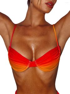 Kvinnors badkläder Tvådelande bikini Set för kvinnor Hög midja V Neck Thong Split bindning 2st Summer Baddräkter