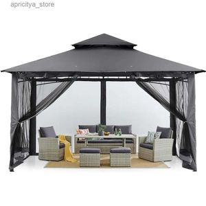 Tents and Shelters Outdoor garden terrace for patio with stable steel frame and mesh wall (10x12 canopy tent dark gray) camping tent folding24327