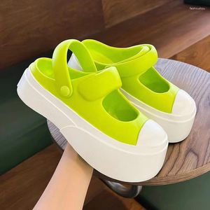 Fashion Mary Sandals Summer Jane Shoes Women Women Comfort Height-Thight Platform Slippers Non Slipers for Woman Sandalias 7595