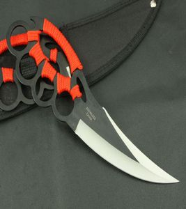 Knuckle Duster Tactical Survival Hunting Bowie Combat Gear Tool Nóż wojskowa Armia 1095 Stalowa stalowa dżungla Cobra Fighting T9835246