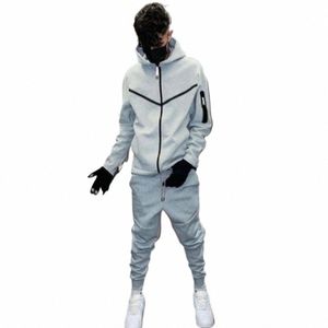 2023 Trailtsits Sports Suit Erkekler Hoodie Fi Günlük Spor Fermuarı Ceket Ceket Pantolonlar Takım Setleri Erkekler Erkekler Setleri 49H6#