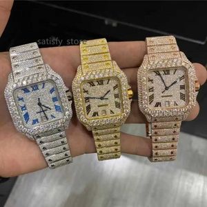 2023 luxo personalizado automático vvs d moissanite gra certificado tendência 18 ouro sólido moissanite diamante relógio masculino