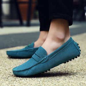 Män casual skor espadrilles trippel svart vit brun vin röd marin khaki mens mocka läder sneakers glid på båt sko utomhus platt kör jogging promenad 38-52 A071