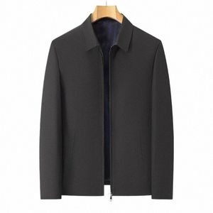 Frühling Herbst Männer Jacke 2023 Neue FI Drehen Unten Kragen Smart Casual Klassische Luxus Busin Jacke Marke Oberbekleidung Mäntel I8Tf #