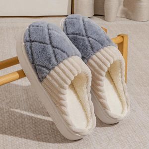 Slippers House Fluffy Shoes Women Winter Warm Female Furry Plush Bedroom Indoor Casual Soft Thick Sole Non Slip Slides Summer Hot With Box