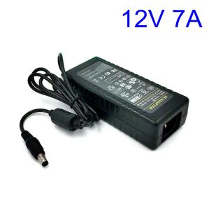 Adapter 12V7A AC DC Adapter Charger For 5050 3528 LED Light LCD Monitor CCTV 12V 7A 84W Switch Power Supply DC 5.5*2.5/2.1mm