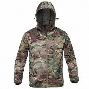 Camoue Tactical Skin Jackets män ultralätt snabb torr strid Vattentät kappa Militär sommarfiske kostym Cam Clothing L1yg#