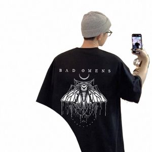 バッドオメンズバンドグラフィックTシャツ半袖カップルロックパンクゴシックストリートウェア男性トップスTシャツメンヴィンテージ特大TシャツD1BR＃