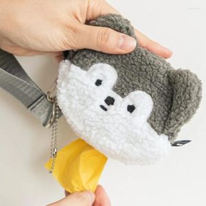 Dog Apparel Ins Style Cute Plush Walking Poop Bag Shovel Pet Waste Distribution Storage Teddy Supplies For Puppy Small Dogs
