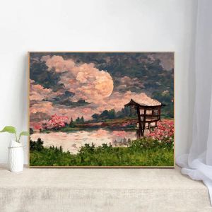 Number 2023 Fashion trendy oil painting Anime cartoon landscape handmade painting filling color adult decompression painting