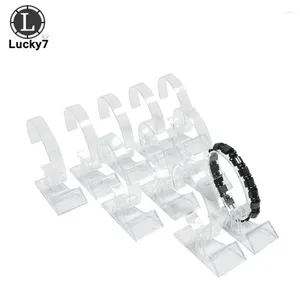 Smyckespåsar 10st/lot akrylklocka Display Rack Clear Rotating Armband Bangle Chain Organizer Storage Holder Stand Stand