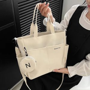 Mulheres ombro crossbody saco japonês lona tote mensageiro saco para estudantes senhoras sacos de mão feminina bolsa feminina 240318