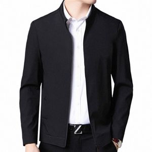 L-3XL Casual Slim Fit Zipper Jacket Uomo Sottile Busin Jacket Uomo Abbigliamento Ufficio Dr Cappotto Giacca da uomo Capispalla Primavera Autunno 167Y #