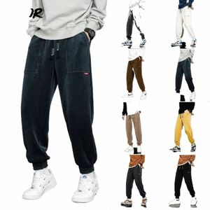 Pantaloni stile harem oversize da uomo Hiqor Y2k Fi pantaloni di velluto a coste larghi Autunno Inverno addensare pantaloni elasticizzati pantaloni sportivi da uomo Jogger l8U5 #