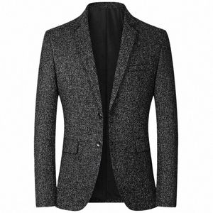 Nowe Blazers Men Fi Slim Casual Suits Płaszcze Solidny kolor Busin garnitury kurtki męskie blezery tops marka odzież męska b05r#